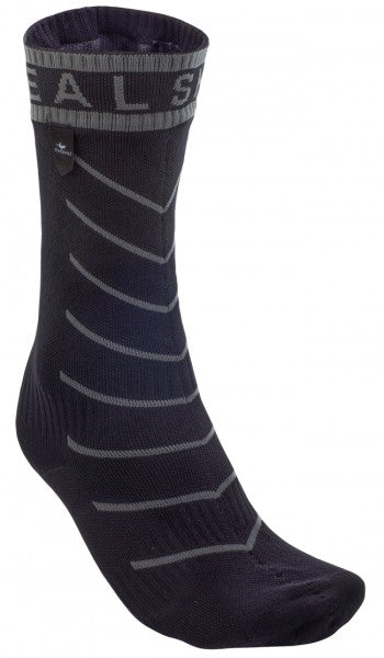 SealSkinz Super Thin Pro Mid With Hydrostop Socks - Black/Grey