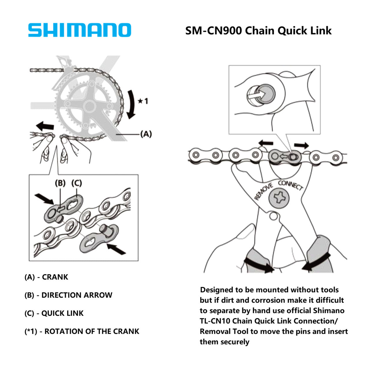 Shimano SM-CN900 Chain Quick Link (2 Pairs)
