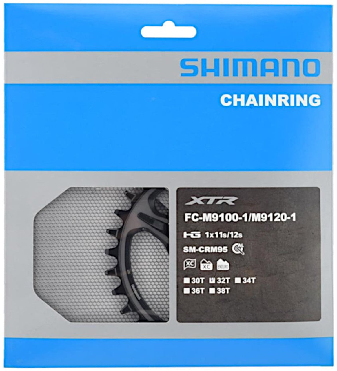 Shimano XTR SM-CRM95 Chainring for FC-M9100/FC-M9120 30T