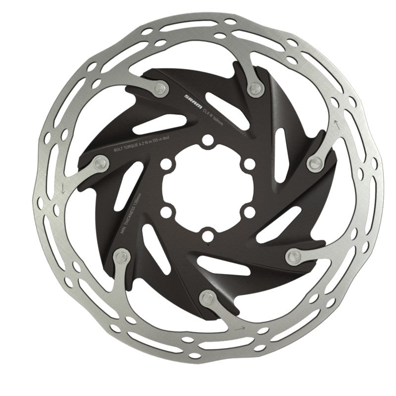 SRAM Rotor Centerline X Road 2 Piece CenterLock 140mm Black Rounded (includes internal tooled lockring)
