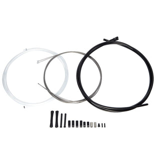 SRAM SlickWire Pro Road/MTB Shift Cable Kit 4mm White (2x2300mm 1.1mm elite cable - 4mm reinforced linear strand & 5mm seal system housing - ferrules - end caps - frame protectors)