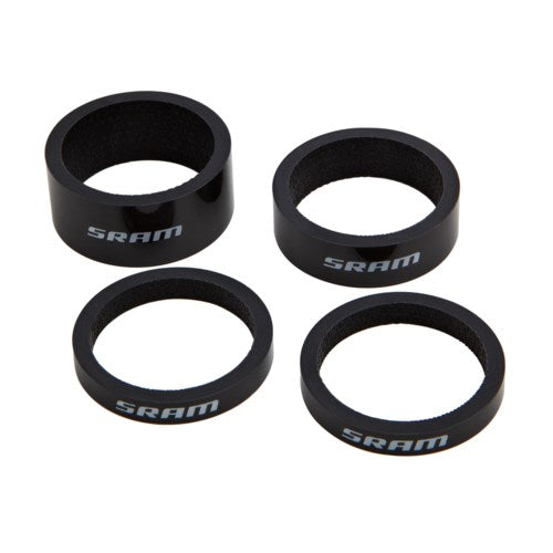 SRAM Headset Spacer Set - UD Carbon - Gloss White Logo (2.5mm x 2 - 5mm x 1 - 10mm x 1 - 20mm x 1)