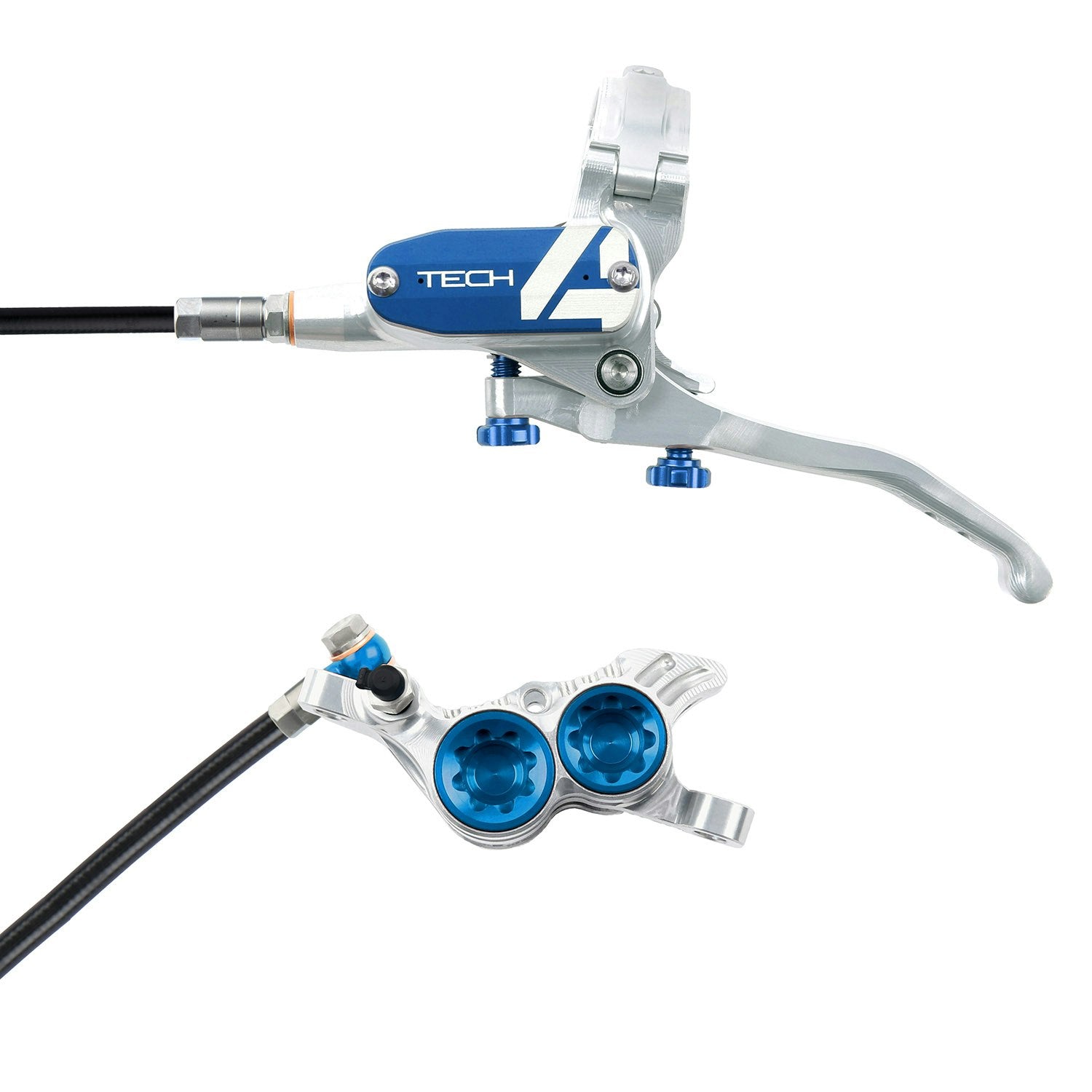 Hope Tech4 V4 Brake Front Black Cable - Silver/Blue